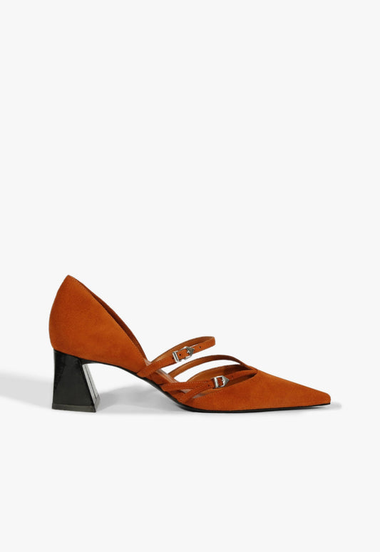 Rue Mid Pump RESORT 25 5 Brown Suede - Schutz Shoes