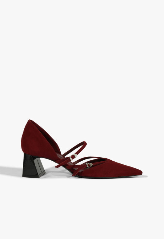 Rue Mid Pump RESORT 25 5 Red Suede - Schutz Shoes