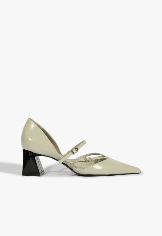 Rue Mid Pump RESORT 25 5 Grey Leather - Schutz Shoes