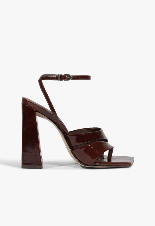 Madeline Sandal HIGH SUMMER 25 5 Root Brown Leather - Schutz Shoes