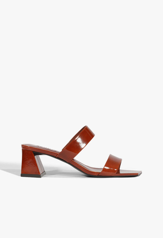 Chantal Mid Patent Sandal PRE FALL 25 5 Brown Patent - Schutz Shoes
