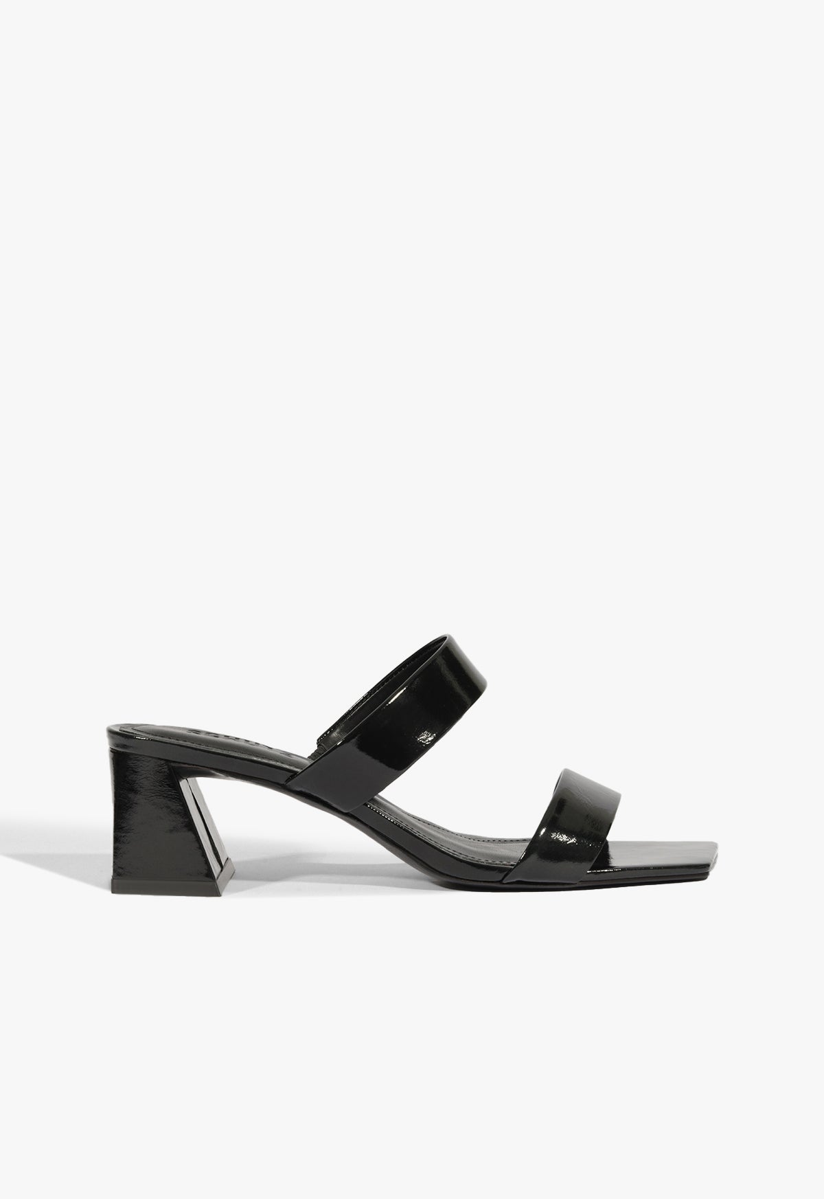 Chantal Mid Patent Sandal PRE FALL 25 5 Black Patent - Schutz Shoes