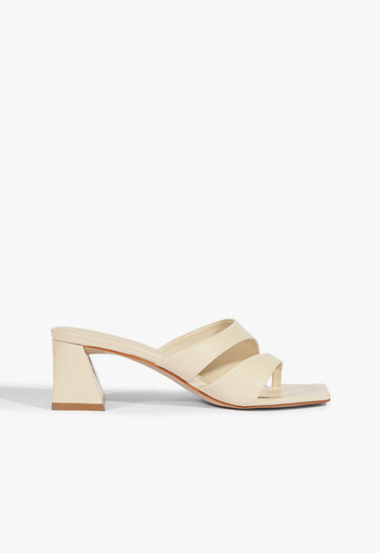 Madeline Mid Sandal HIGH SUMMER 25 5 Off White Leather - Schutz Shoes