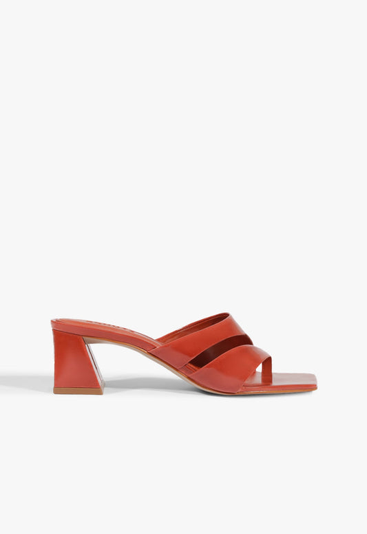 Madeline Mid Sandal HIGH SUMMER 25 5 Caiena Red Leather - Schutz Shoes