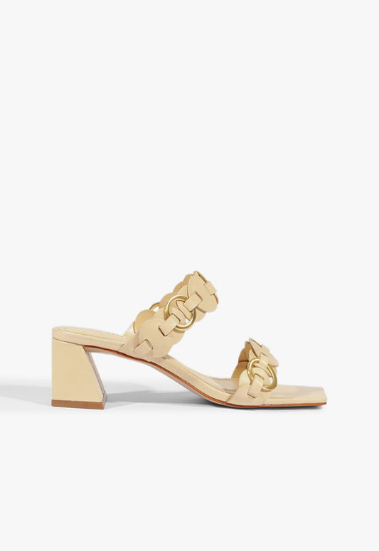 Selina Mule Sandal HIGH SUMMER 25 5 Natural Nibs Leather - Schutz Shoes