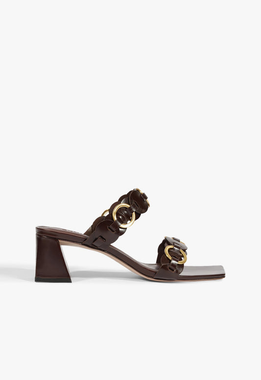 Selina Mule Sandal HIGH SUMMER 25 5 Root Brown Leather - Schutz Shoes