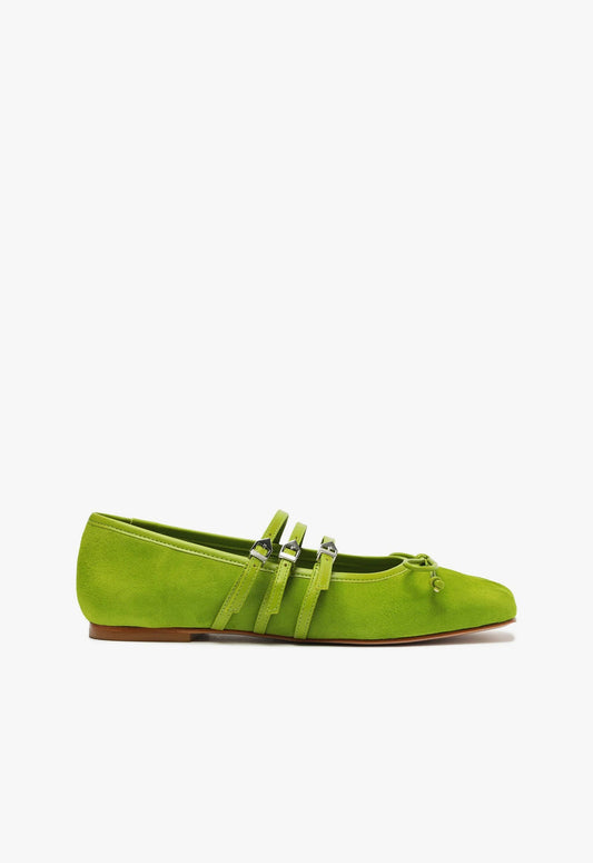 Arissa Strap Flat FALL 24 5 Green Suede - Schutz Shoes