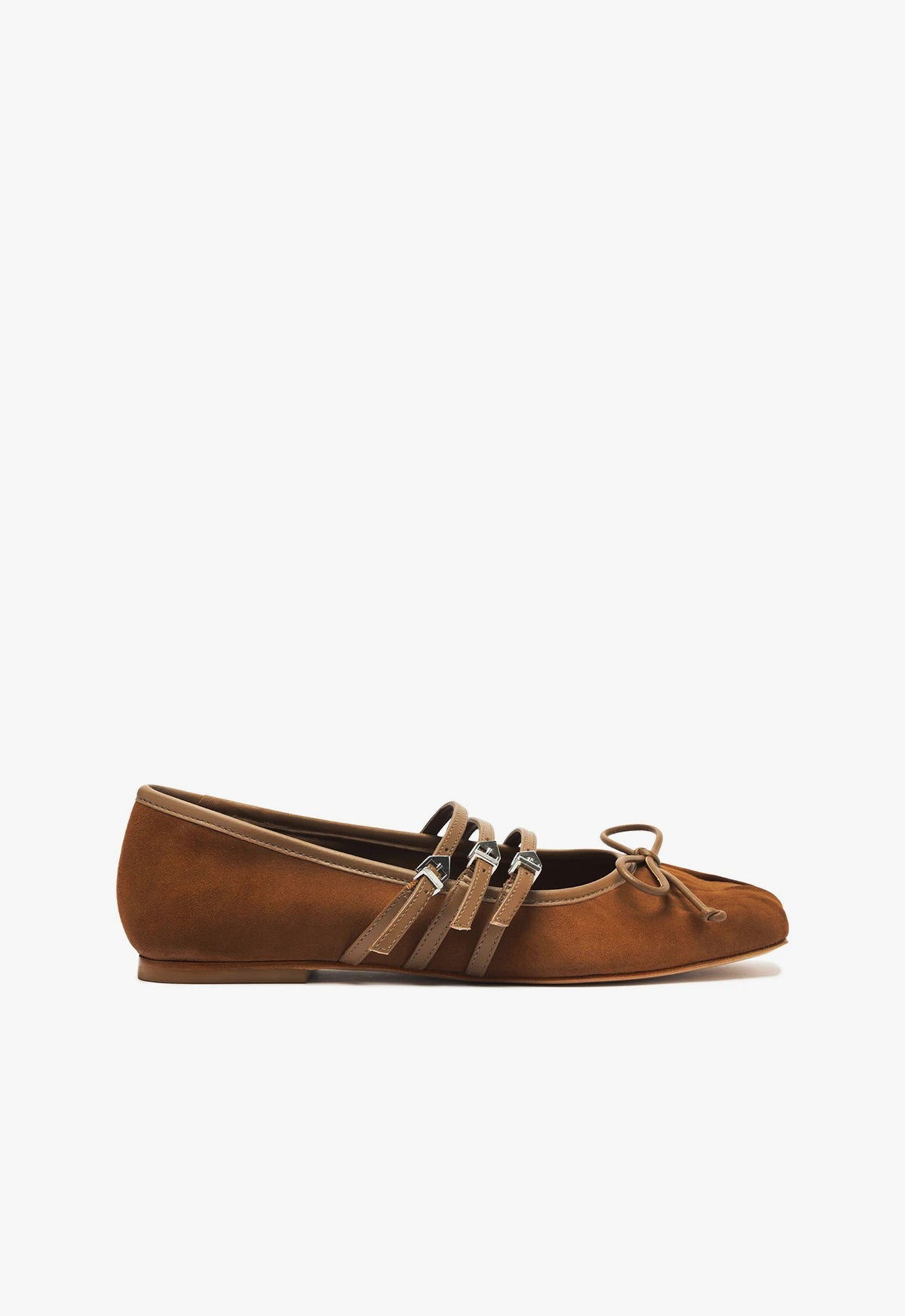 Arissa Strap Flat FALL 24 5 Dark Caramel Suede - Schutz Shoes