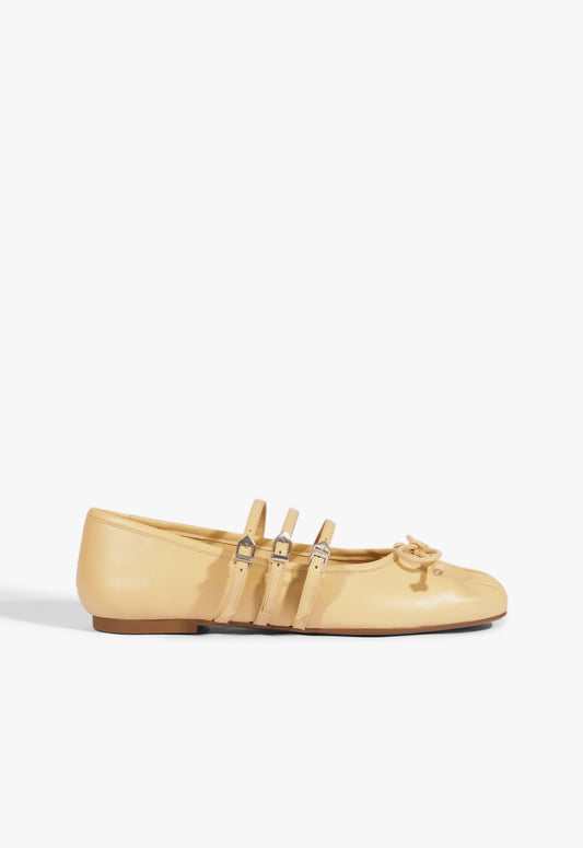 Arissa Beige Leather Ballet Flat FALL 24 5 Beige Leather - Schutz Shoes