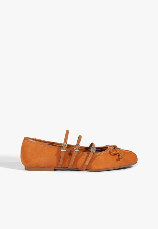 Arissa Brown Suede Ballet Flat FALL 24 5 Brown Leather - Schutz Shoes