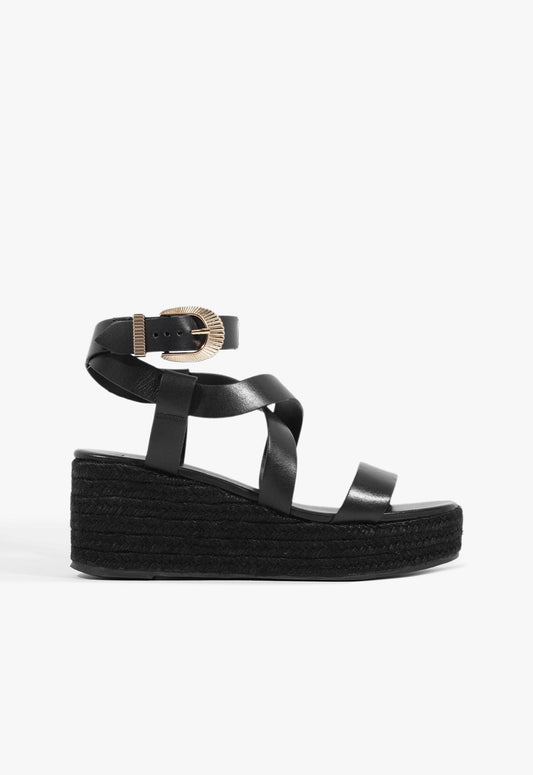 Harper Flatform Sandal SUMMER 25 5 Black Leather - Schutz Shoes
