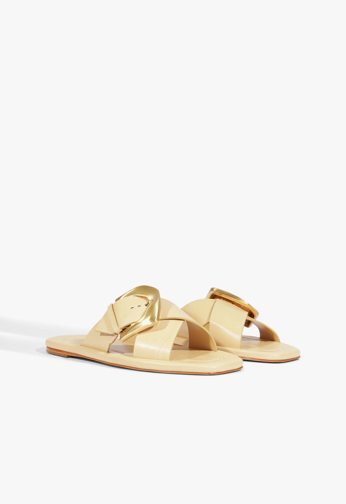 Lois Beige Leather Flat Sandal HIGH SUMMER 25 - Schutz Shoes