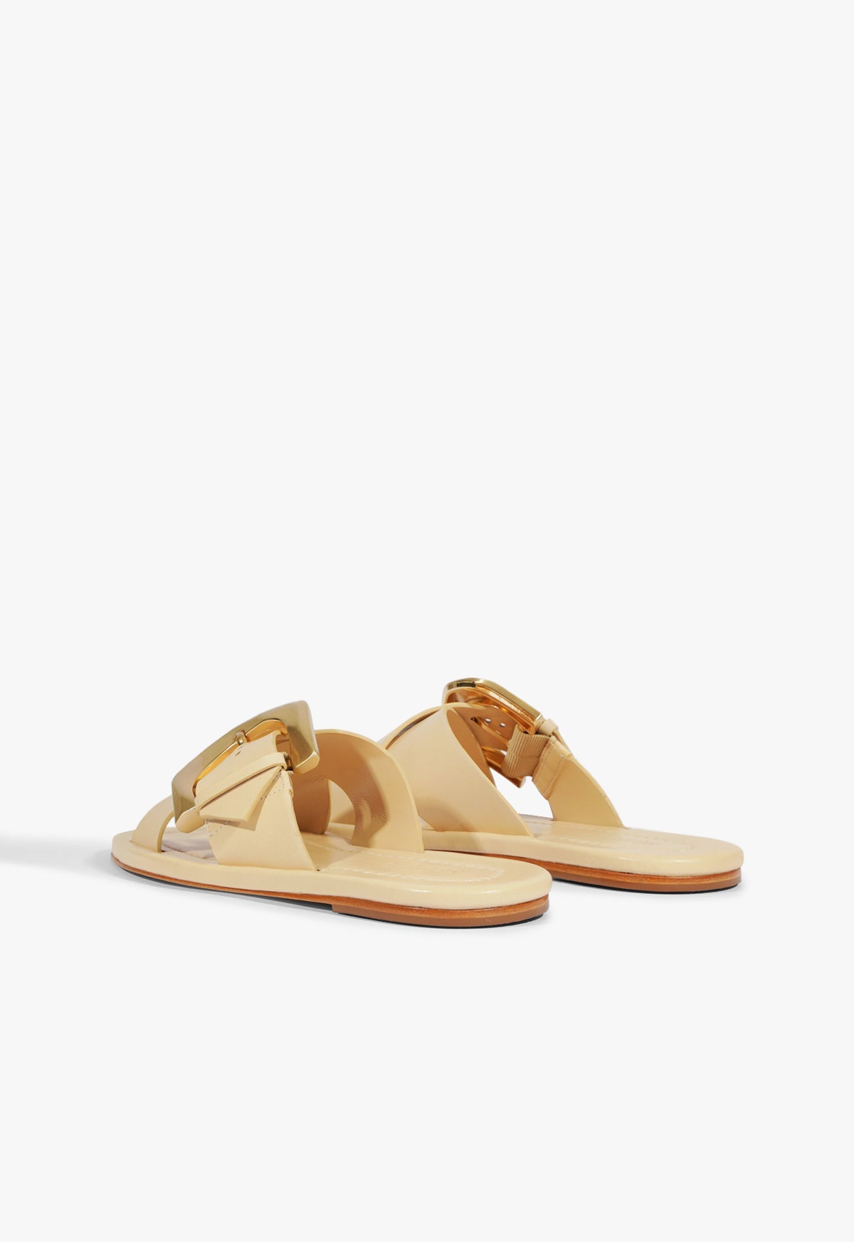 Lois Beige Leather Flat Sandal HIGH SUMMER 25 - Schutz Shoes