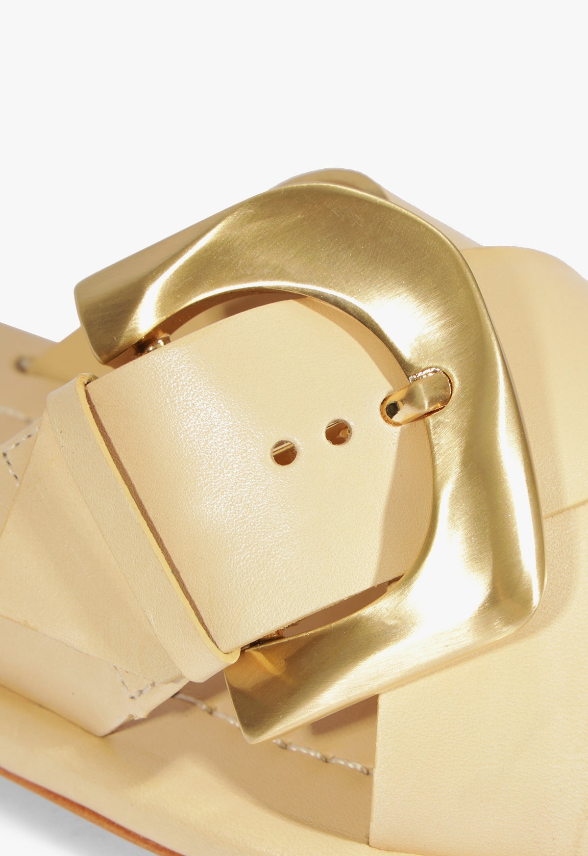 Lois Beige Leather Flat Sandal HIGH SUMMER 25 - Schutz Shoes