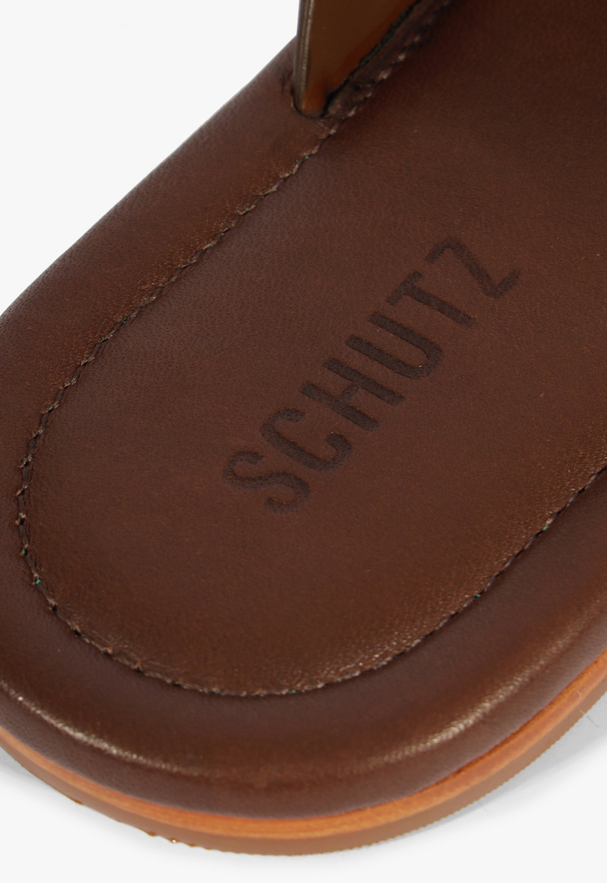 Lois Brown Leather Flat Sandal HIGH SUMMER 25 - Schutz Shoes