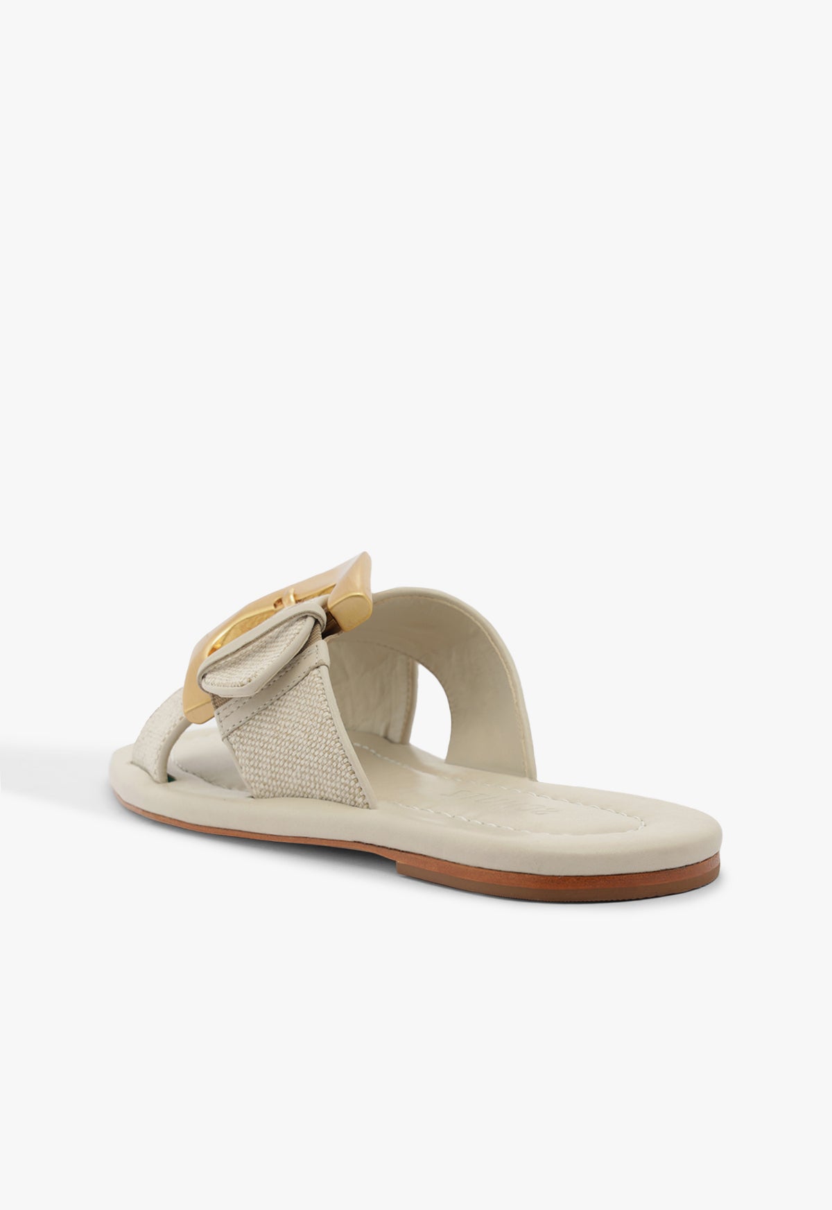 Lois Beige Linen Flat Sandal HIGH SUMMER 25 - Schutz Shoes