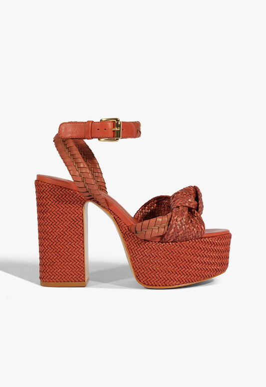 Khari Platform Sandal SPRING 25 5 Orange Synthetic - Schutz Shoes