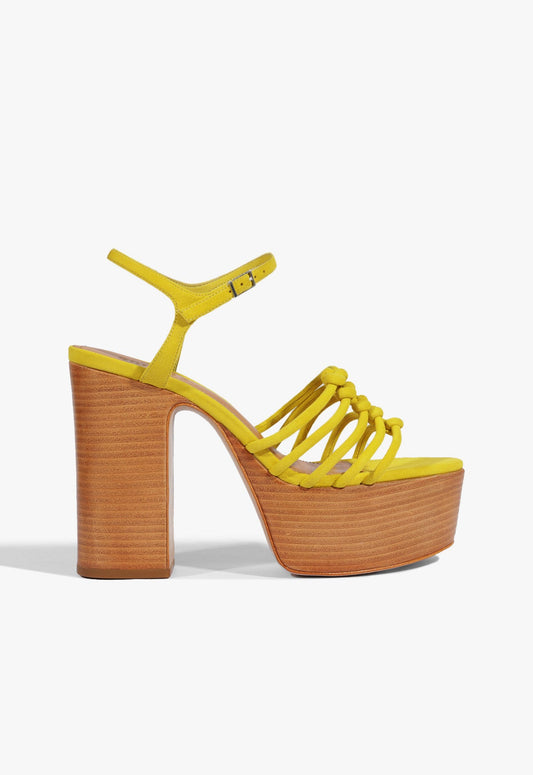 Sandy Platform Sandal SPRING 25 5 Citrus Yellow Suede - Schutz Shoes
