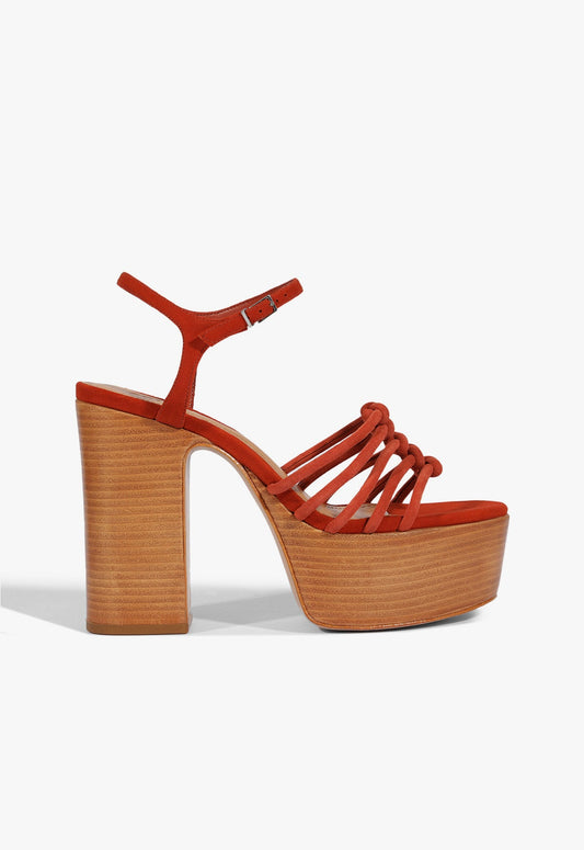 Sandy Platform Sandal SPRING 25 5 Sunset Ochre Suede - Schutz Shoes