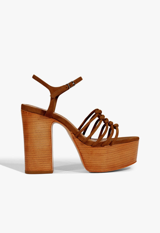 Sandy Platform Sandal SPRING 25 5 Caramel Coffee Suede - Schutz Shoes