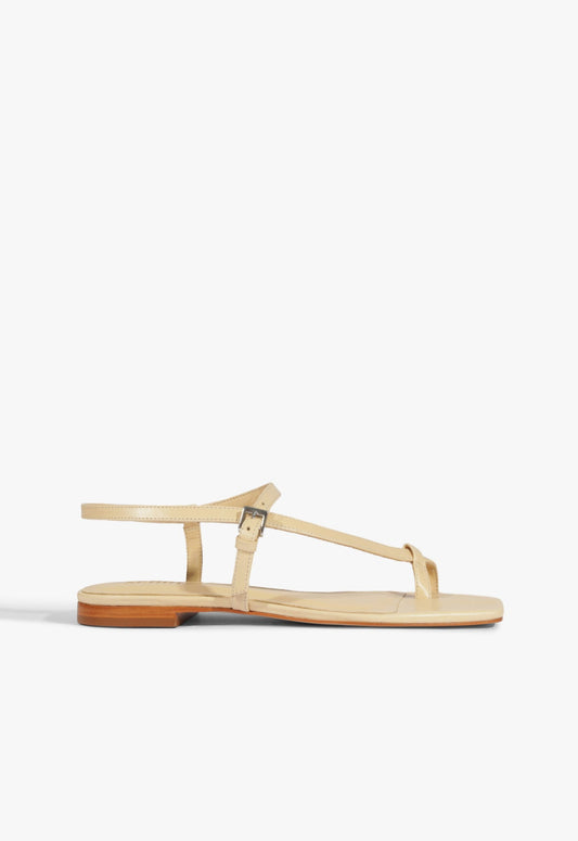 Lisa Beige Suede Flat Sandal HIGH SUMMER 25 5 Natural Nibs Suede - Schutz Shoes