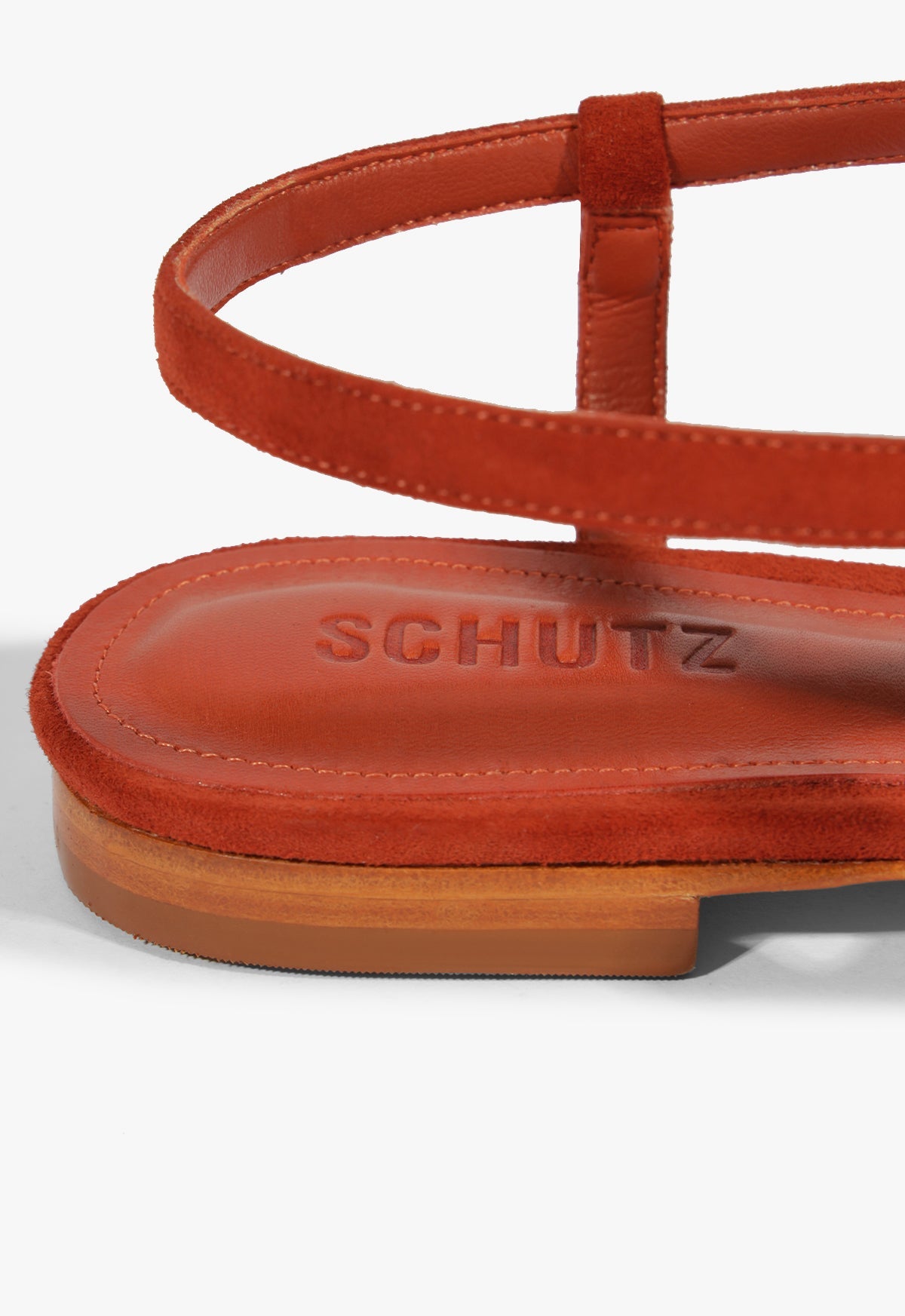 Lisa Red Suede Flat Sandal HIGH SUMMER 25 - Schutz Shoes