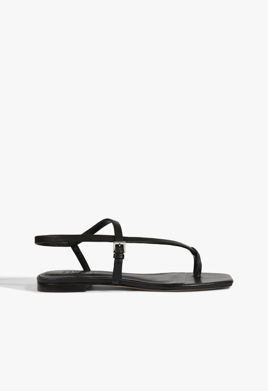 Lisa Black Leather Flat Sandal HIGH SUMMER 25 5 Black Leather - Schutz Shoes