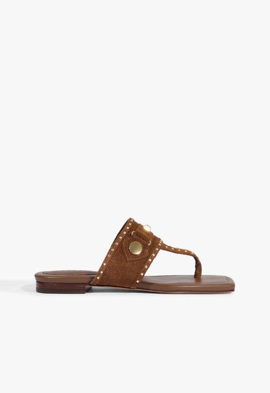 Aria Brown Suede Sandal HIGH SUMMER 25 5 Pecan Brown Suede - Schutz Shoes