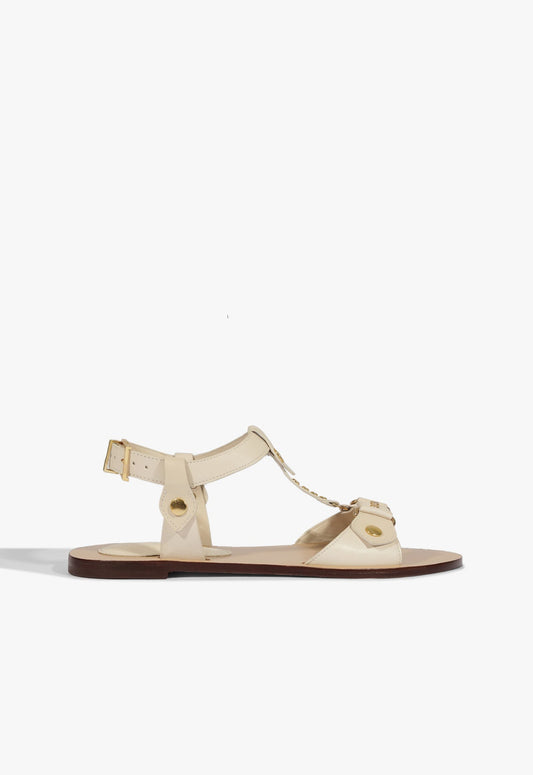 Stevie White Leather Flat Sandal HIGH SUMMER 25 5 Sugar White Leather - Schutz Shoes