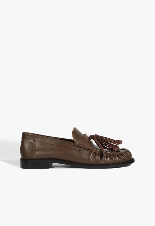 Tilly Leather Flat PRE FALL 25 5 Root Brown Leather - Schutz Shoes