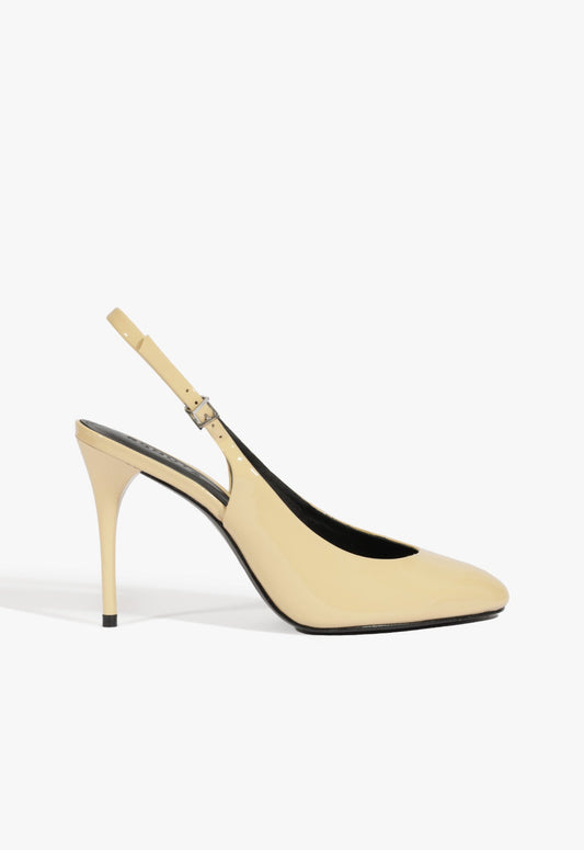 Geraldine Sling Patent Pump PRE FALL 25 5 Beige Patent - Schutz Shoes