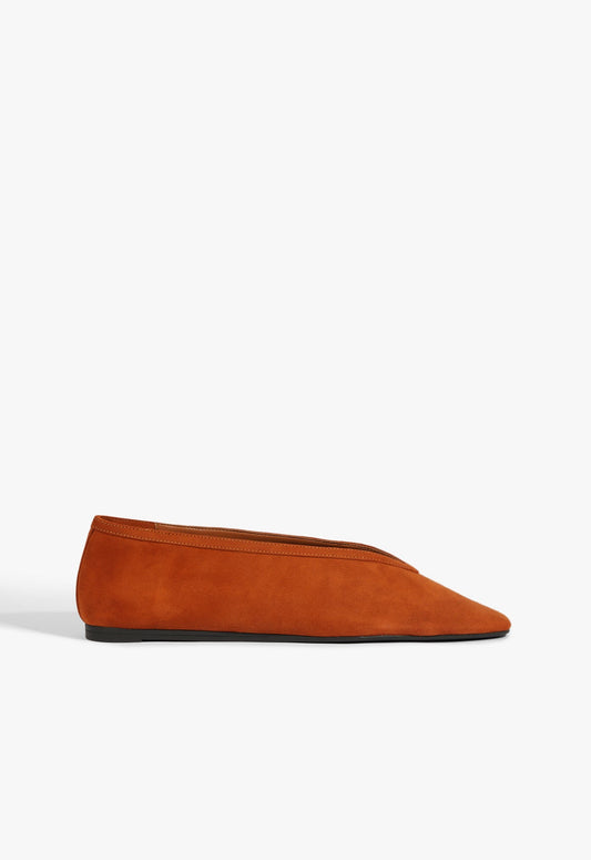 Courtney Suede Flat PRE FALL 25 5 Brown Suede - Schutz Shoes