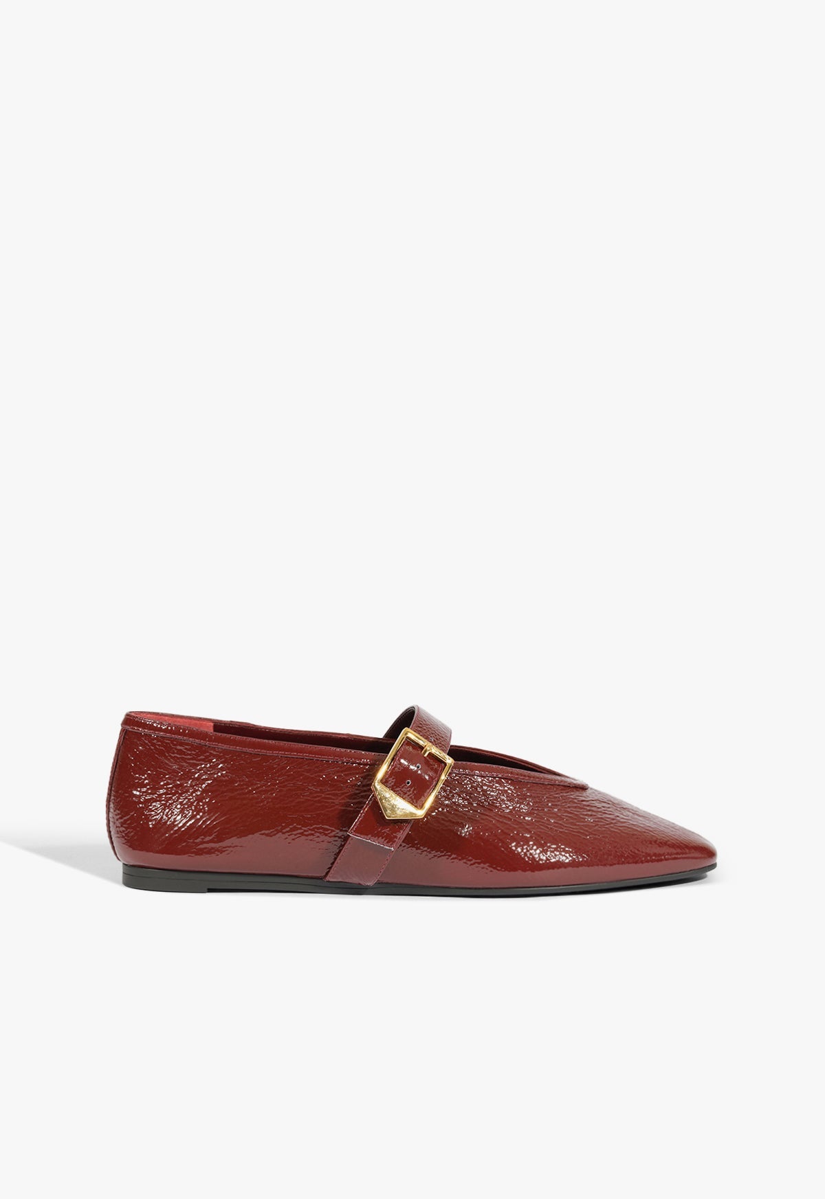 Courtney Buckle Patent Flat PRE FALL 25 5 Red Patent - Schutz Shoes