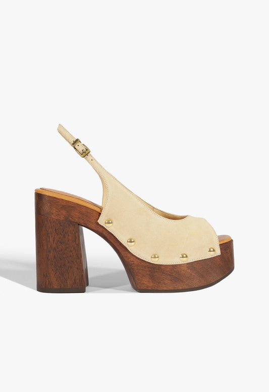 Rose Sling Platform Sandal SPRING 25 5 Beige Suede - Schutz Shoes