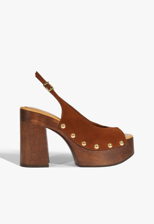 Rose Sling Platform Sandal SPRING 25 5 Brown Suede - Schutz Shoes