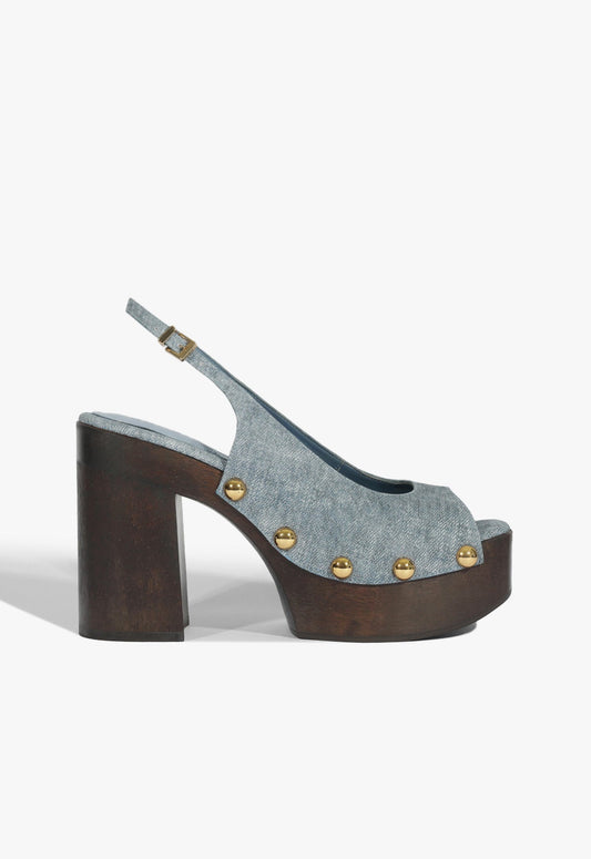 Rose Sling Leather Sandal Pre Fall 25 5 Infinite Blue Leather - Schutz Shoes