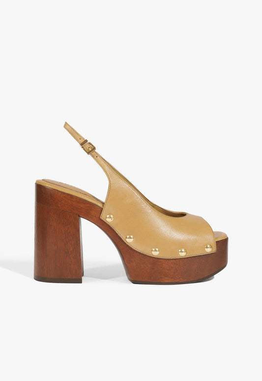 Rose Sling Leather Sandal Pre Fall 25 5 Fig Leather - Schutz Shoes