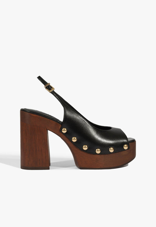 Rose Sling Leather Sandal Pre Fall 25 5 Black Leather - Schutz Shoes