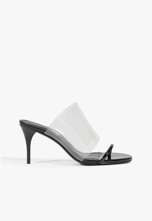 Astra Mule Sandal HIGH SUMMER 25 5 Black Patent Synthetic - Schutz Shoes