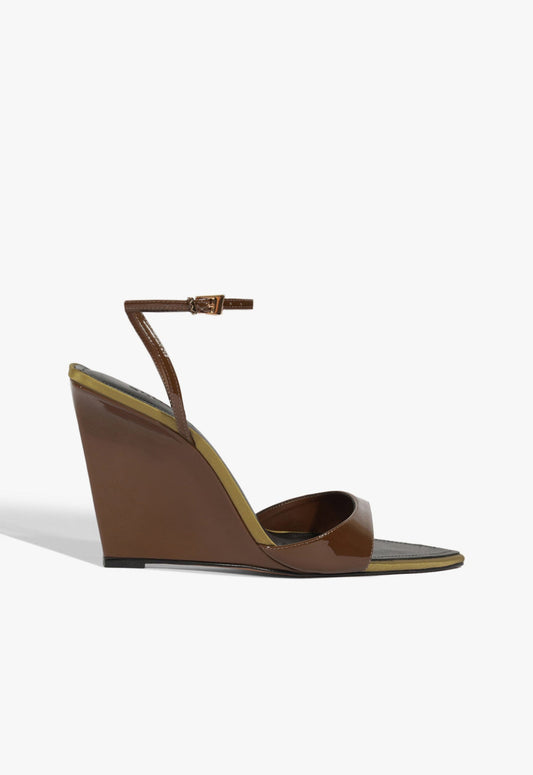 Elodie Patent Sandal Pre Fall 25 5 Pecan Brown Patent - Schutz Shoes