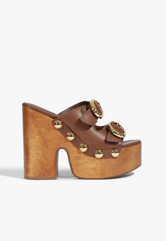 Juno Cutout Sandal HIGH SUMMER 25 5 Pecan Brown Leather - Schutz Shoes