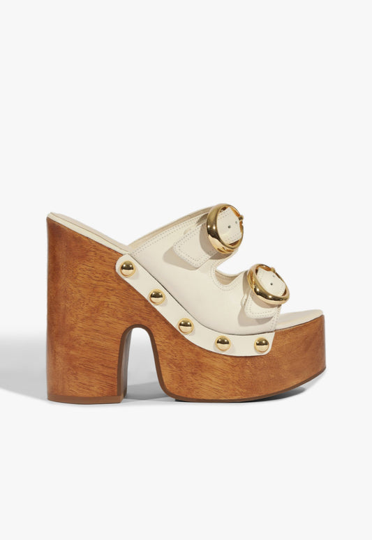 Juno Cutout Sandal HIGH SUMMER 25 5 Sugar White Leather - Schutz Shoes