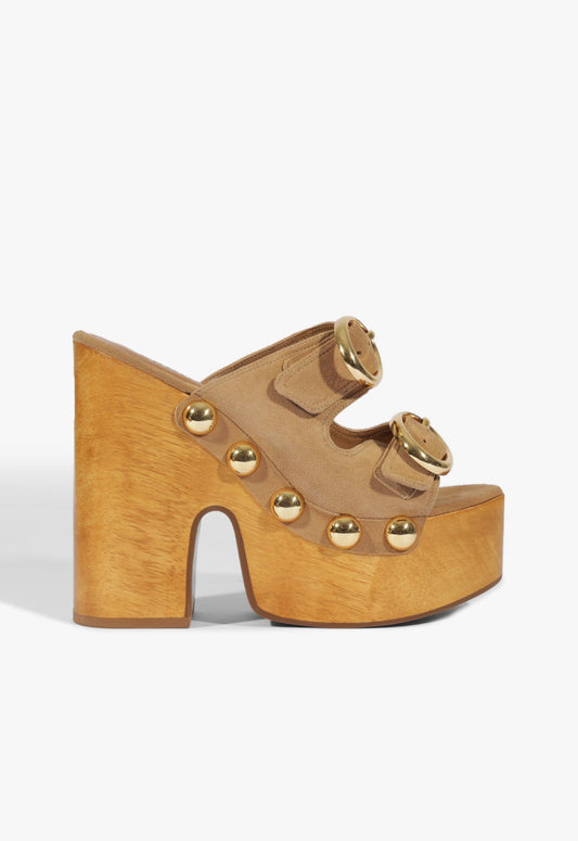 Juno Cutout Sandal HIGH SUMMER 25 5 Sandstone Suede - Schutz Shoes