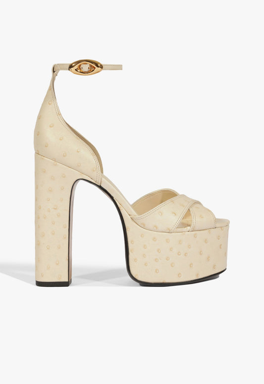 Jolene Leather Sandal Pre Fall 25 5 Egg Shell Leather - Schutz Shoes