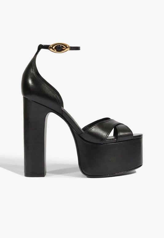 Jolene Leather Sandal Pre Fall 25 5 Black Leather - Schutz Shoes